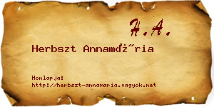 Herbszt Annamária névjegykártya